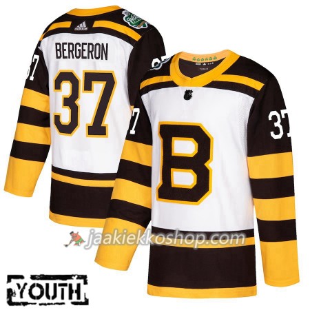 Lapsille NHL Boston Bruins Pelipaita Patrice Bergeron 37 2019 Winter Classic Adidas Valkoinen Authentic